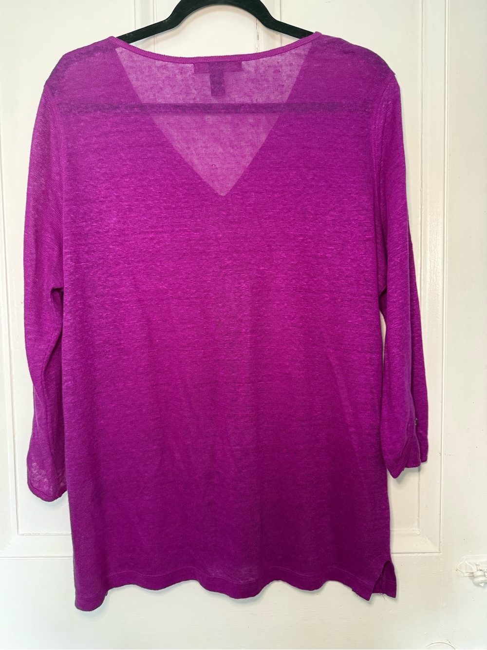 Lauren Ralph Lauren 100% Linen Purple Orchid Henley - Large - Picture 3 of 10